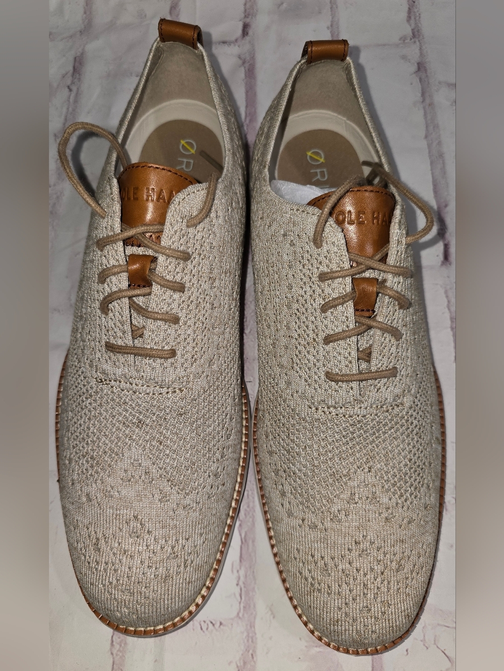 Cole Haan Men’s Knit Oxford Sneakers in Beige